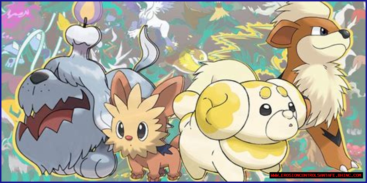 All dog Pokemon in the Pokedex, from electric to fire-types